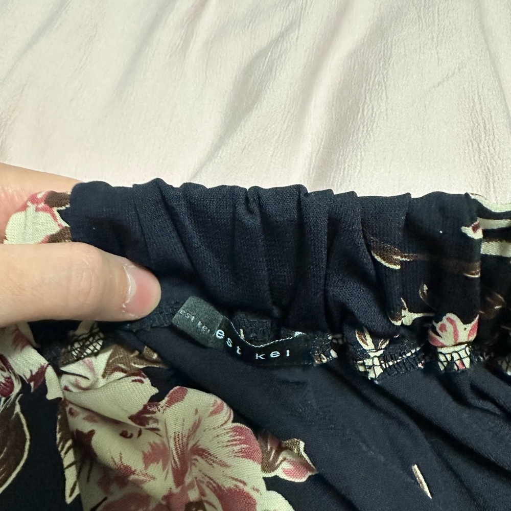 West Kei Navy Floral Faux Wrap Skirt - Picture 6 of 13
